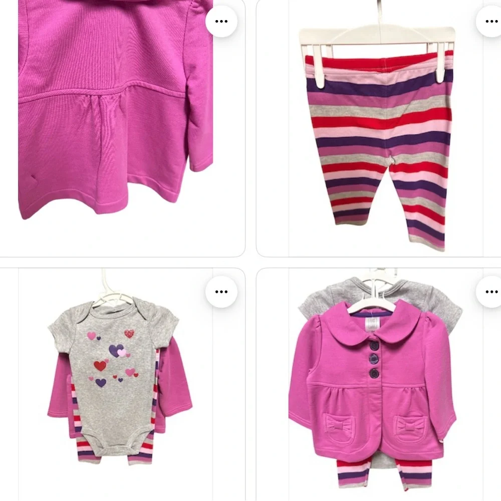 Carter's  Baby three piece set with pink Cardigan